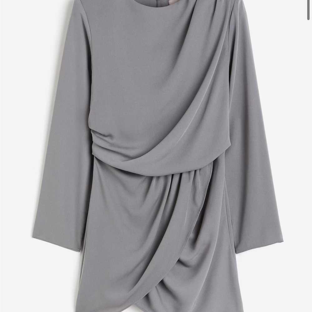 H&M Gray Draped Dress - NWT